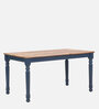 Noyes Sheesham Wood 6 Seater Dining Table In Blue & Natural Finish