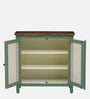 Noyes Solid Wood Cabinet In Olive Green Colour