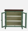 Noyes Solid Wood Cabinet In Olive Green Colour