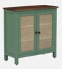 Noyes Solid Wood Cabinet In Olive Green Colour