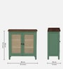 Noyes Solid Wood Cabinet In Olive Green Colour