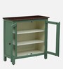 Noyes Solid Wood Cabinet In Olive Green Colour