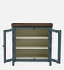 Noyes Solid Wood Cabinet In Slate Grey Colour
