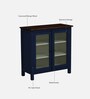 Noyes Solid Wood Crockery Unit In Blue Colour With Lining Glass