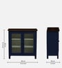 Noyes Solid Wood Crockery Unit In Blue Colour With Lining Glass