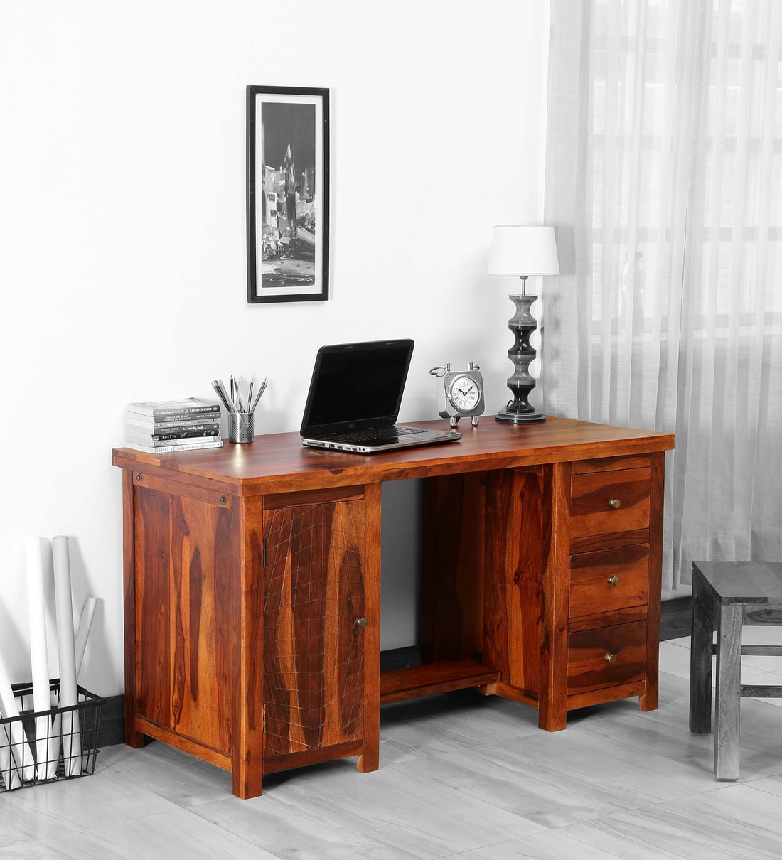 pepperfry wooden study table