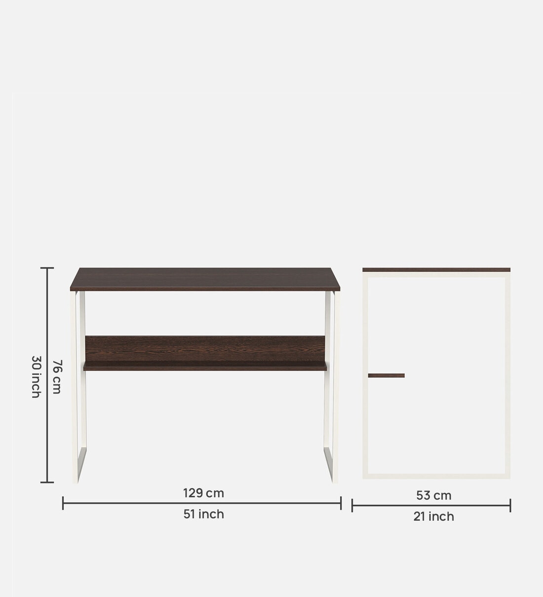 Price History of Koizumi Study Table In Wenge & White Finish from
