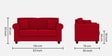 Numonk Velvet 2 Seater Sofa in Cherry Red Colour