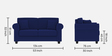 Numonk Velvet 2 Seater Sofa in Indigo Blue Colour