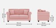 Numonk Velvet 2 Seater Sofa in Millennial Pink Colour
