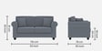 Numonk 2 Seater Sofa In Pubble Grey Colour