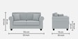 Numonk 2 Seater Sofa In Pubble Grey Colour
