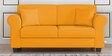 Numonk Velvet 2 Seater Sofa in Saffron Yellow Colour