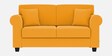 Numonk Velvet 2 Seater Sofa in Saffron Yellow Colour