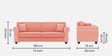 Numonk 3 Seater Sofa In Blush Pink Colour