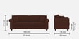 Numonk Velvet 3 Seater Sofa in Chocolate Brown Colour