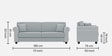 Numonk 3 Seater Sofa In Pubble Grey Colour