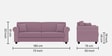 Numonk 3 Seater Sofa In Puce Pink Colour