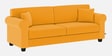 Numonk Velvet 3 Seater Sofa in Saffron Yellow Colour