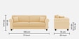 Numonk Velvet 3 Seater Sofa in Sandy Beige Colour