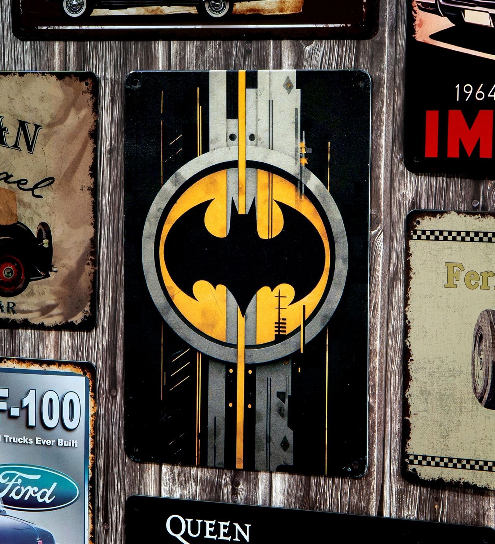 Number Plates Big Wall Sign Batman Superhero Theme