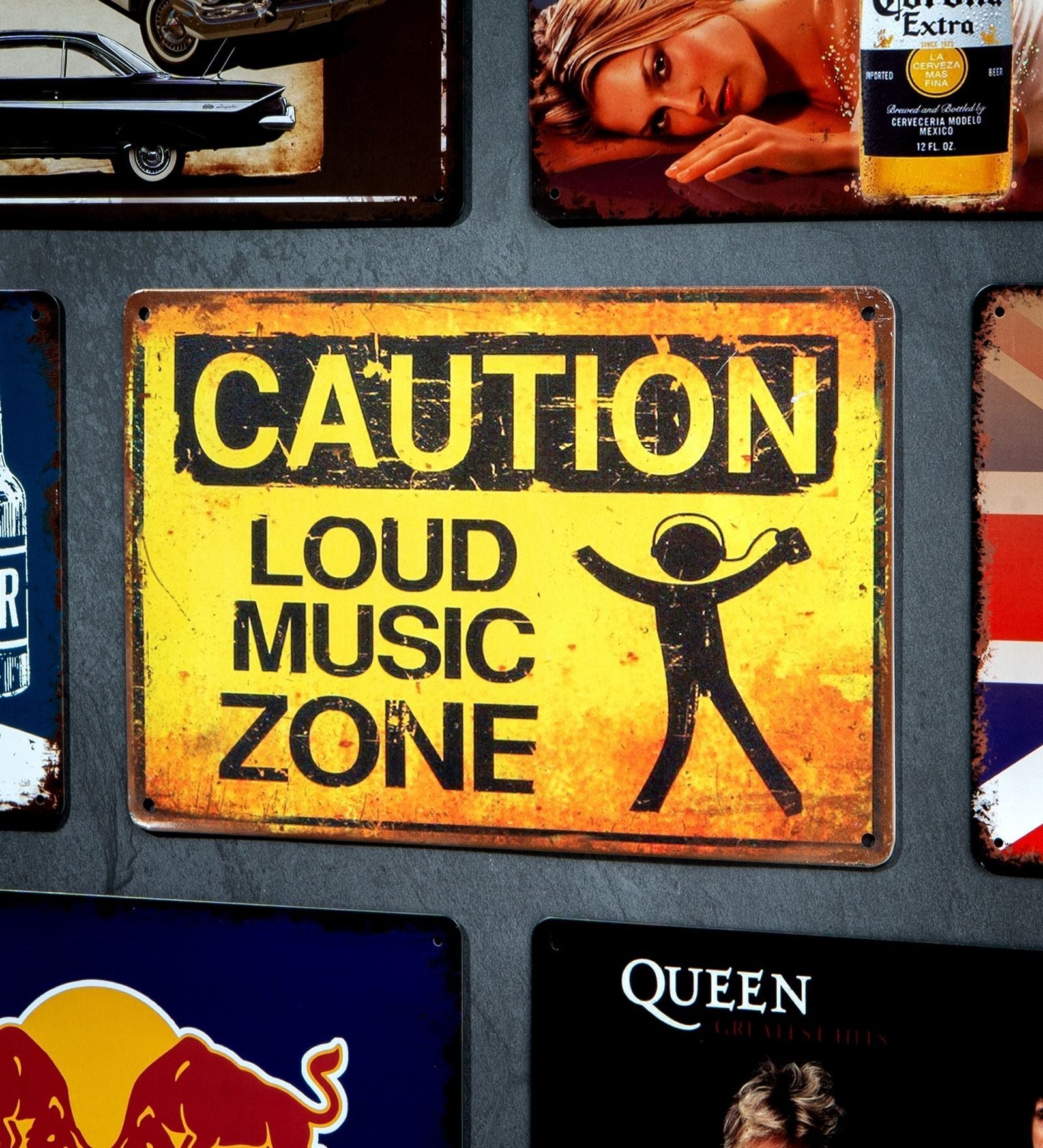 Number Plates Big Wall Sign Caution Loud Music Zone