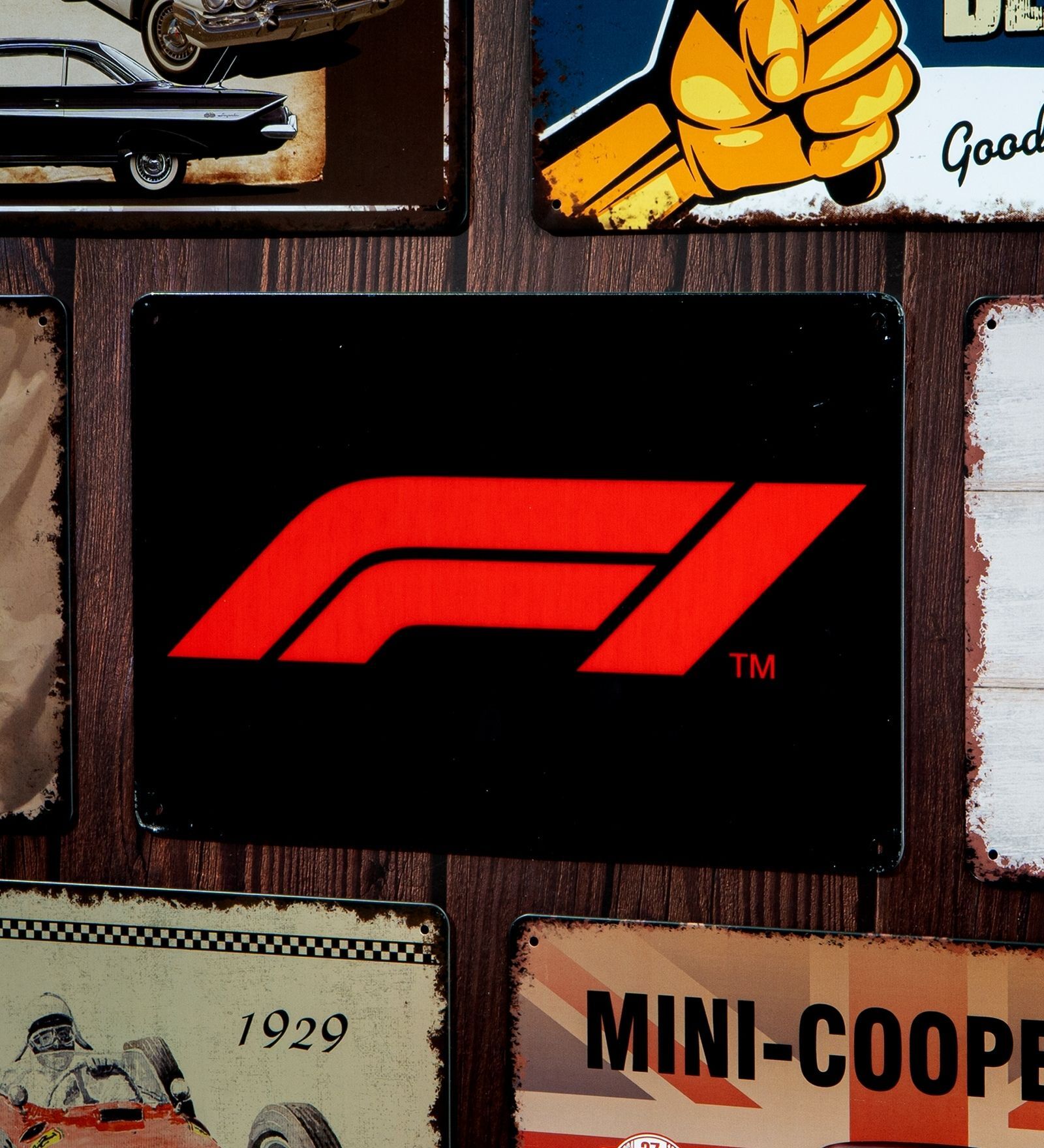 Number Plates Big Wall Sign F1 Racing Theme