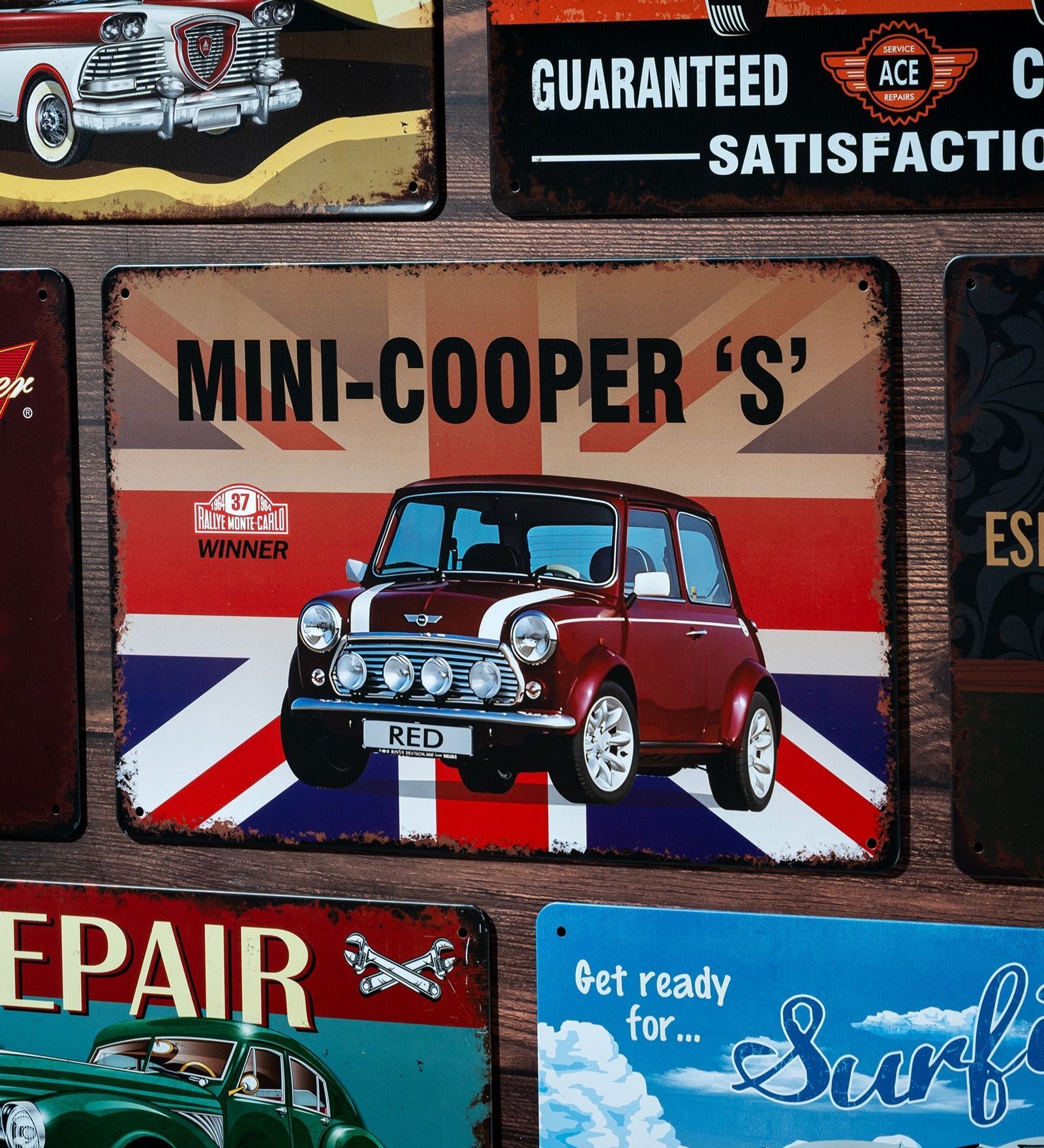 Number Plates Big Wall Sign Mini Cooper S British Classic