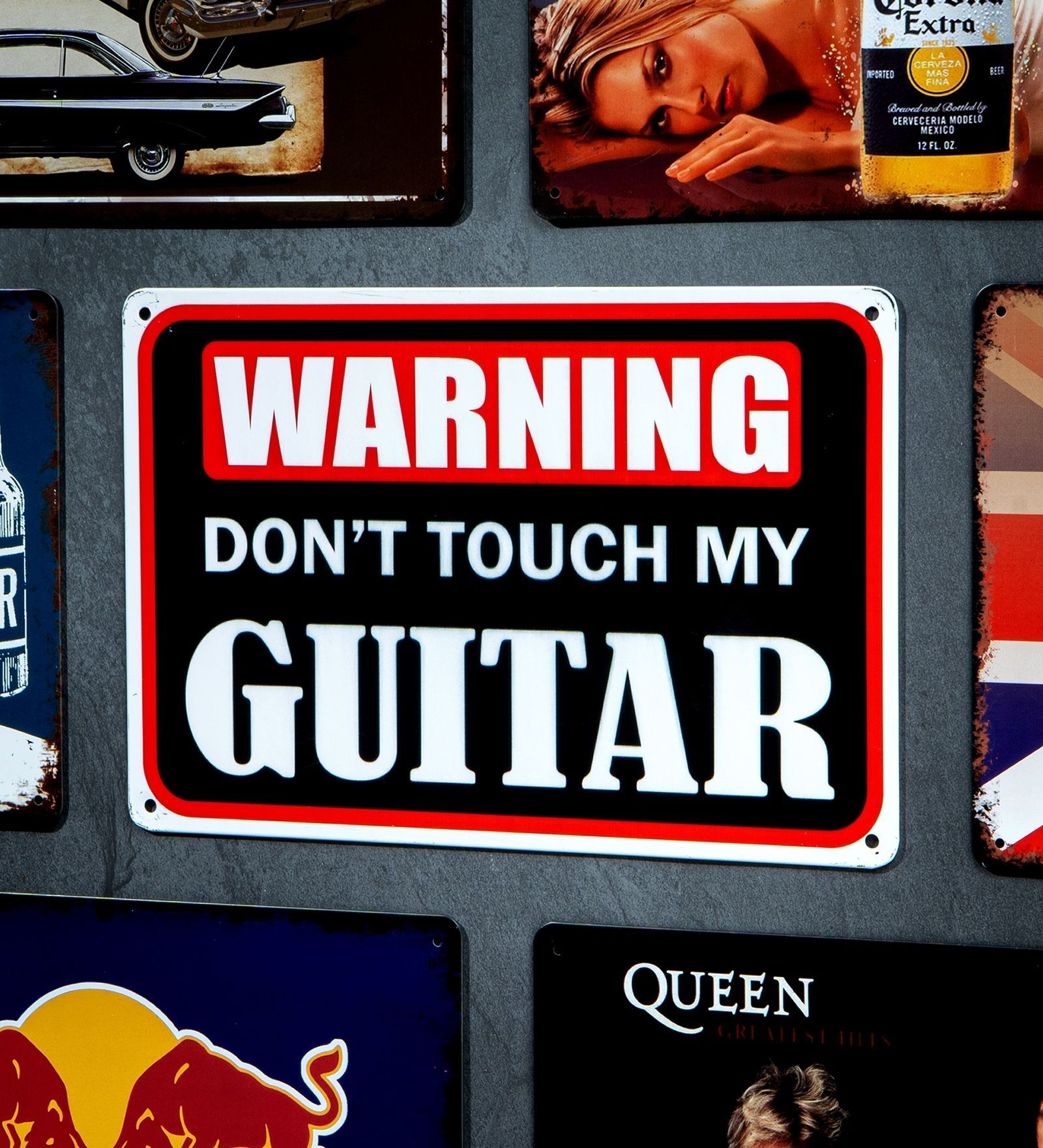 Number Plates Big Wall Sign Warning Don't Touch My Guitar