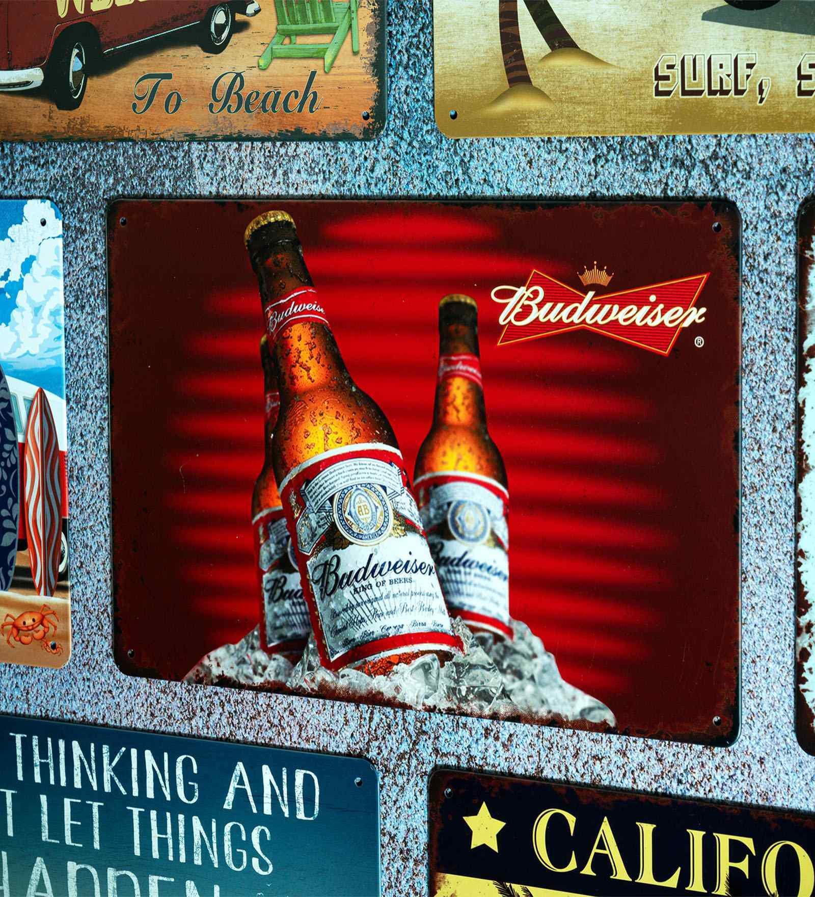 Big wall sign Budweiser Bottles Metal Plate