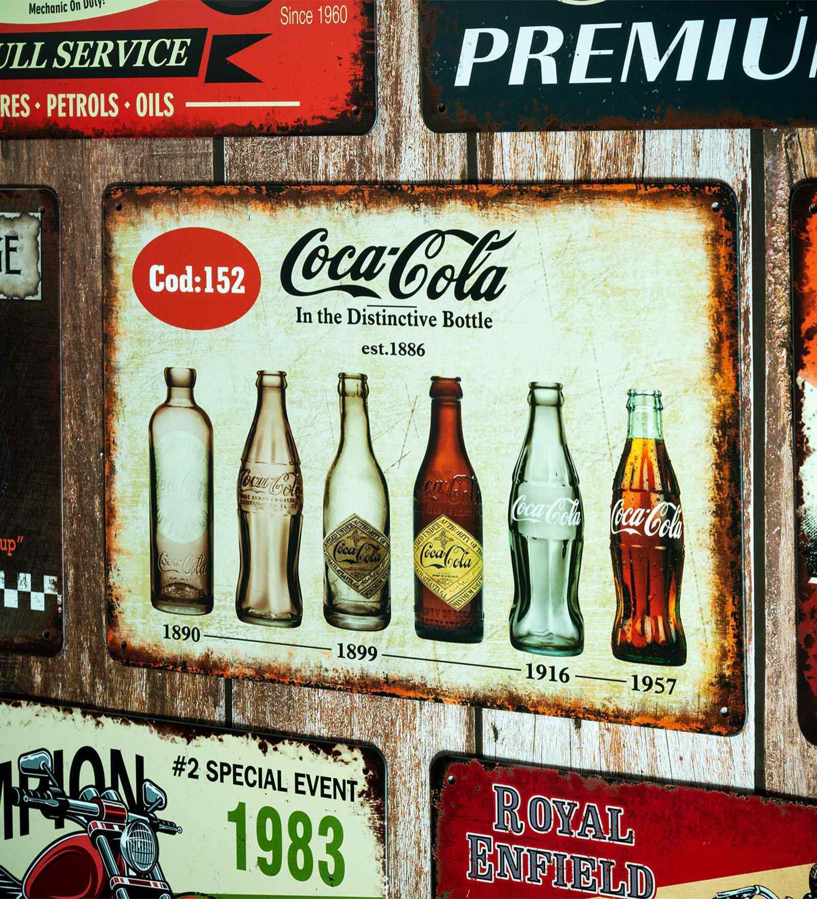 Big wall sign Cocacola Bottles Metal Plate