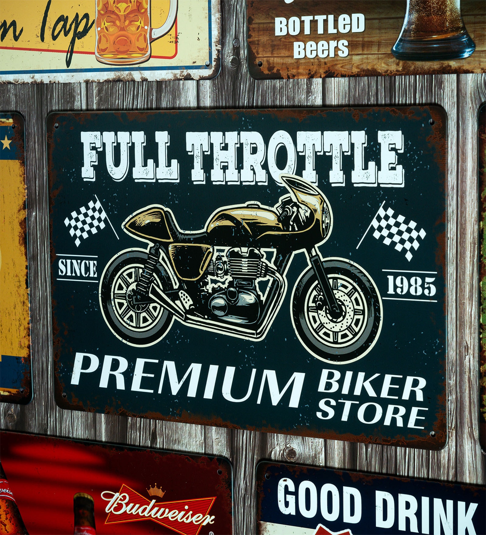 Big wall sign Full Throttle Since 1985 Metal Plate