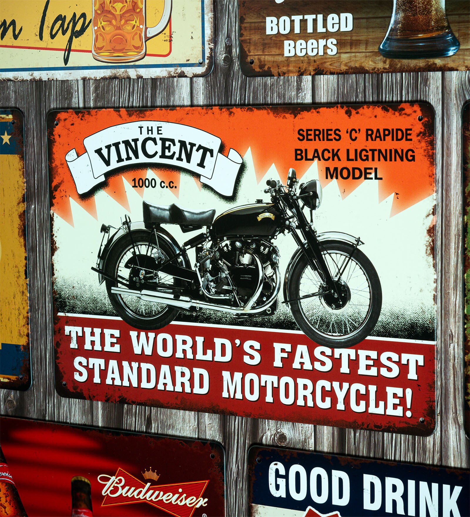 Big wall sign The Vincent 1000cc Metal Plate