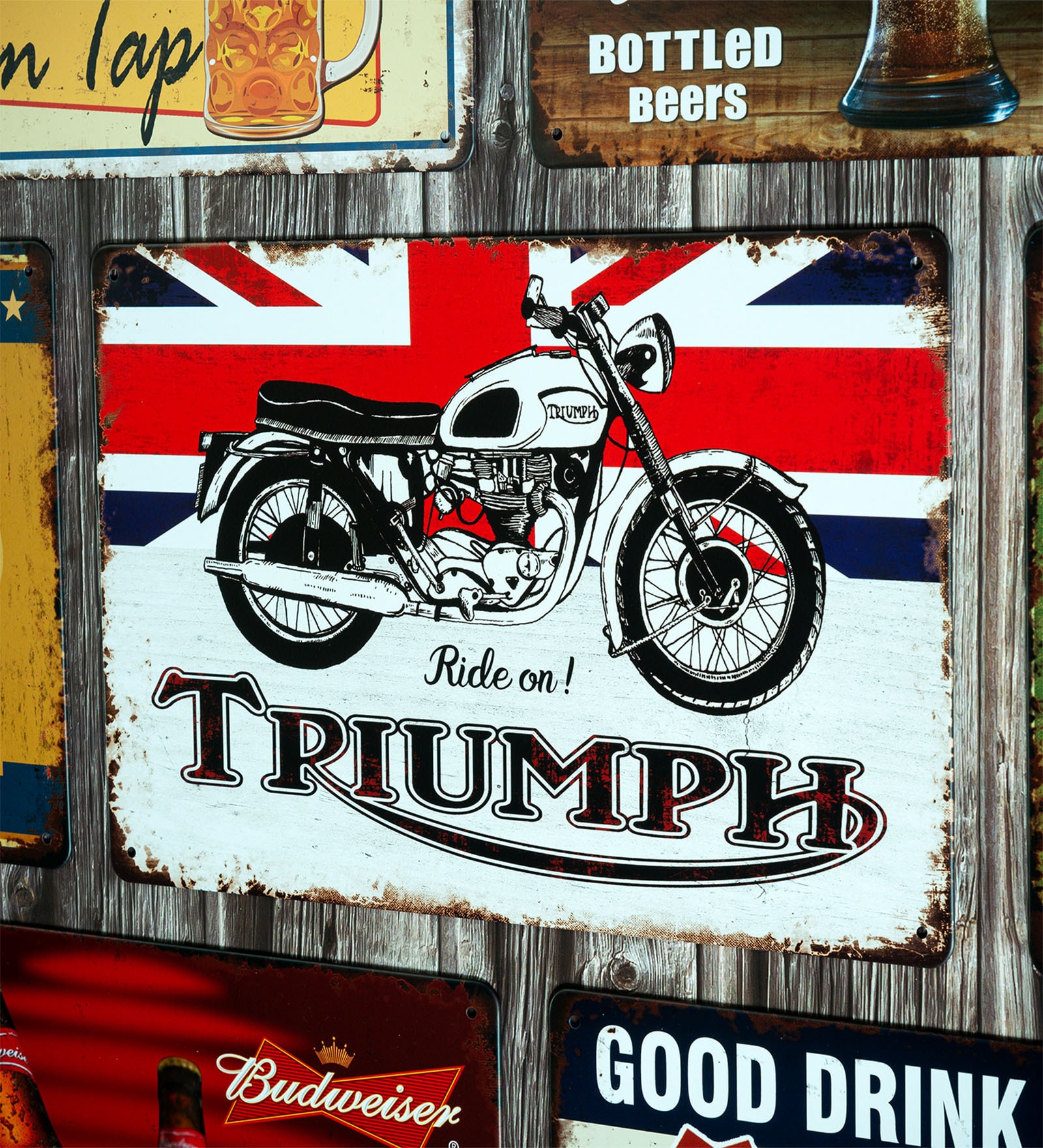 Big wall sign Triumph Metal Plate