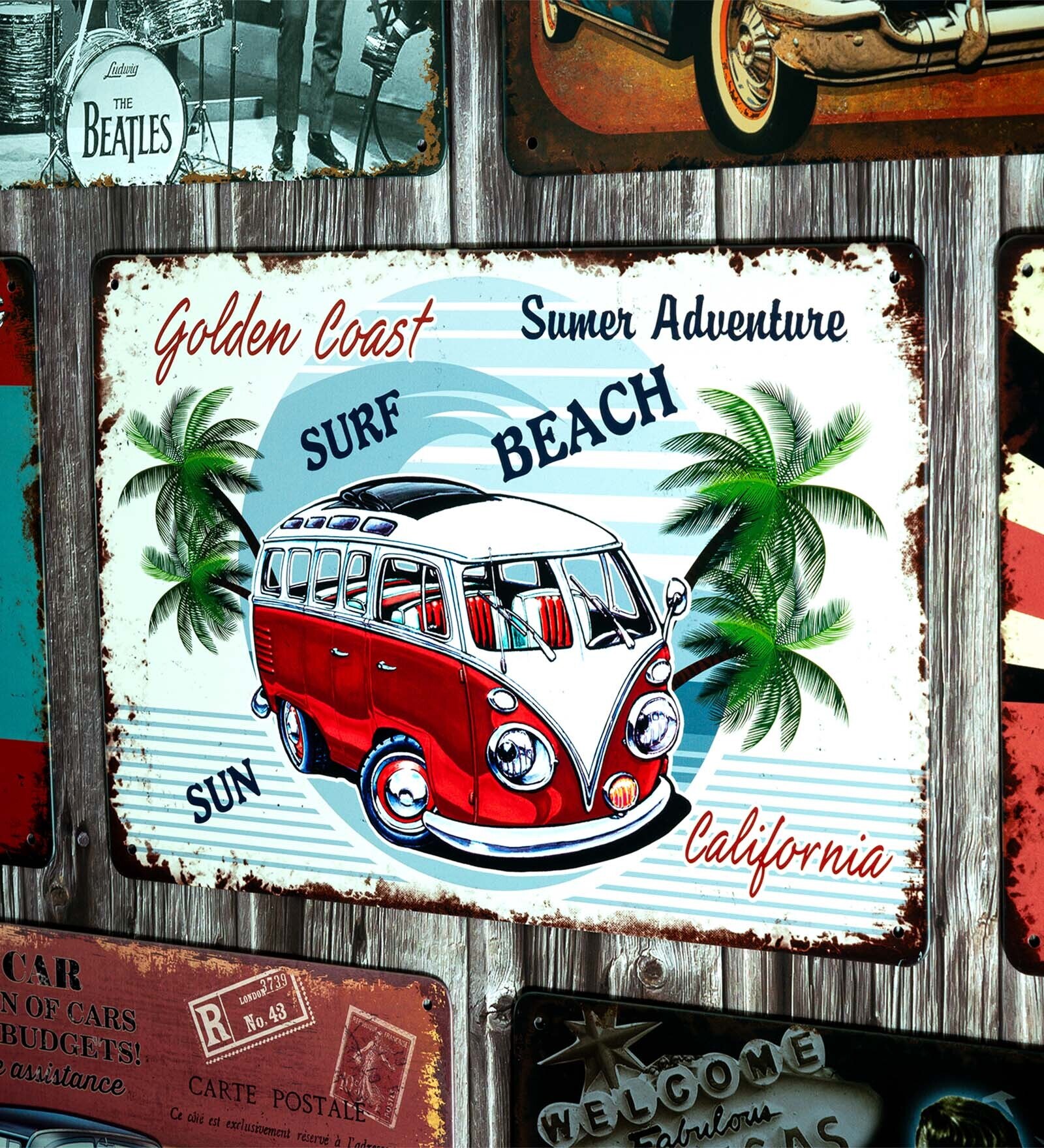 Big wall sign Volkswagen Surf Beach Metal Plate