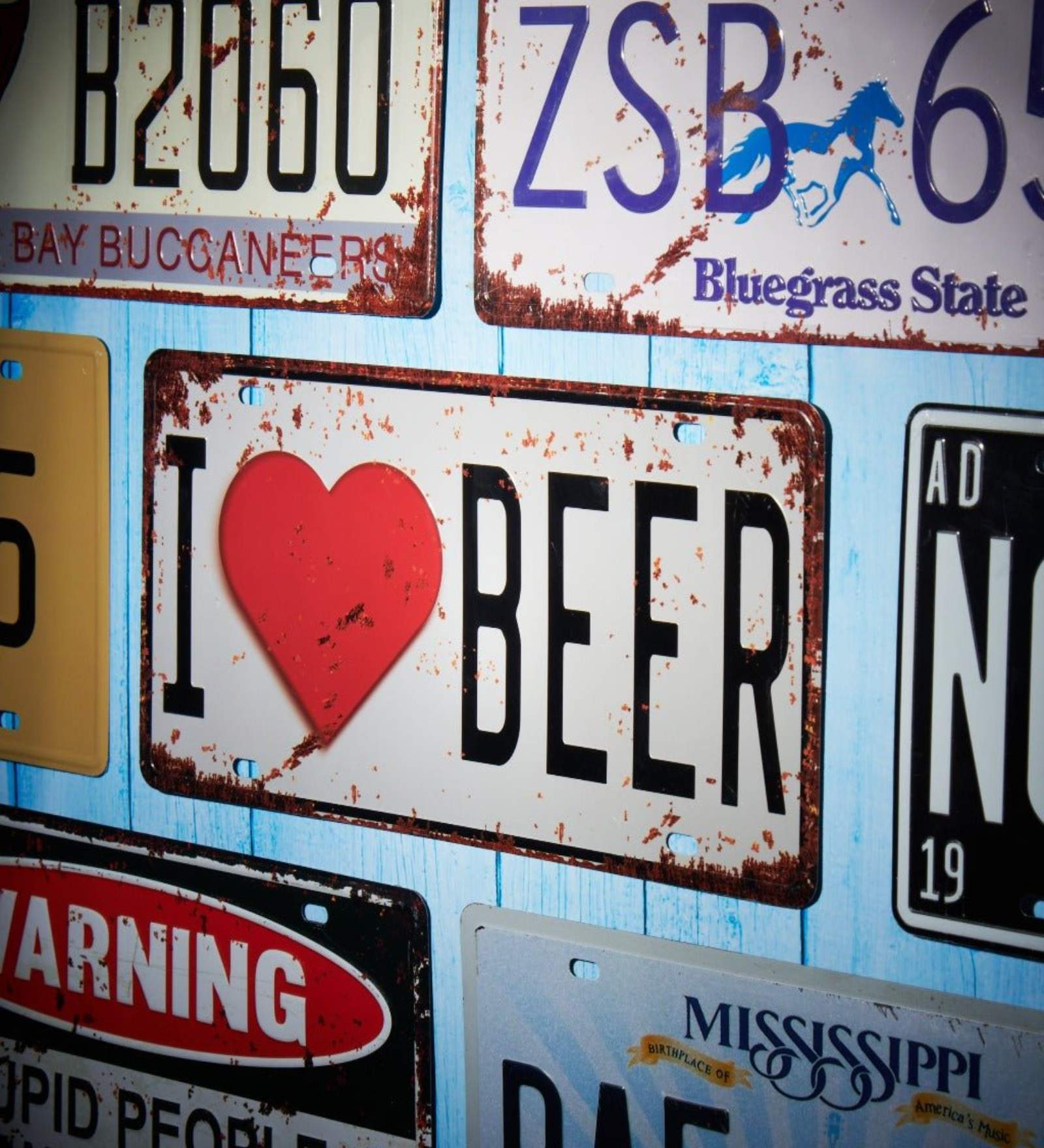Plate wall sign I Love Beer Metal Plate