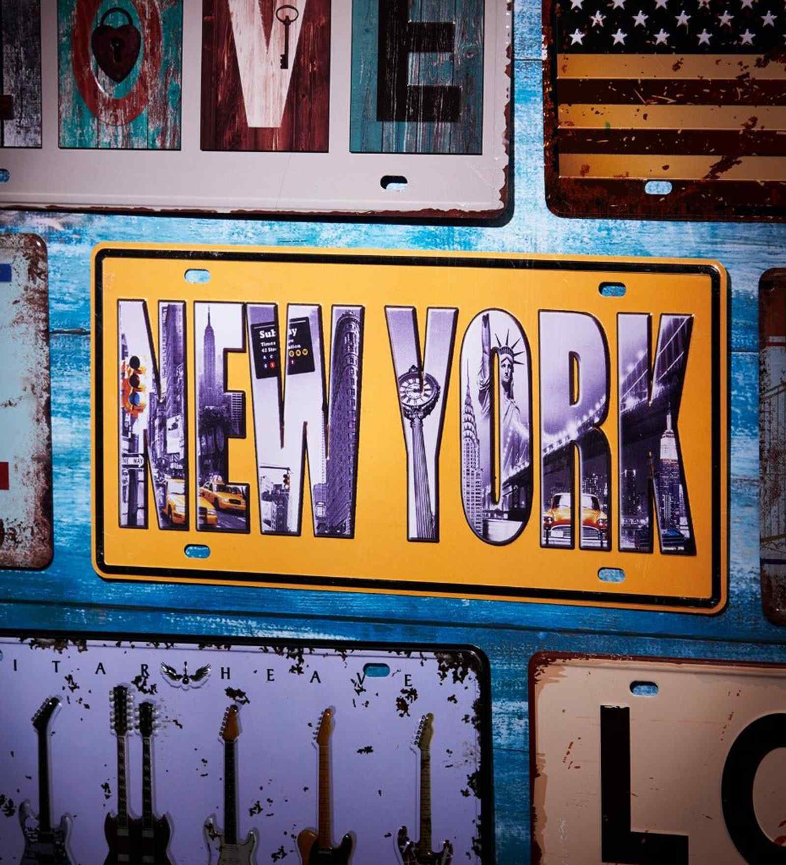 Metal Plate wall sign New York Metal Plate