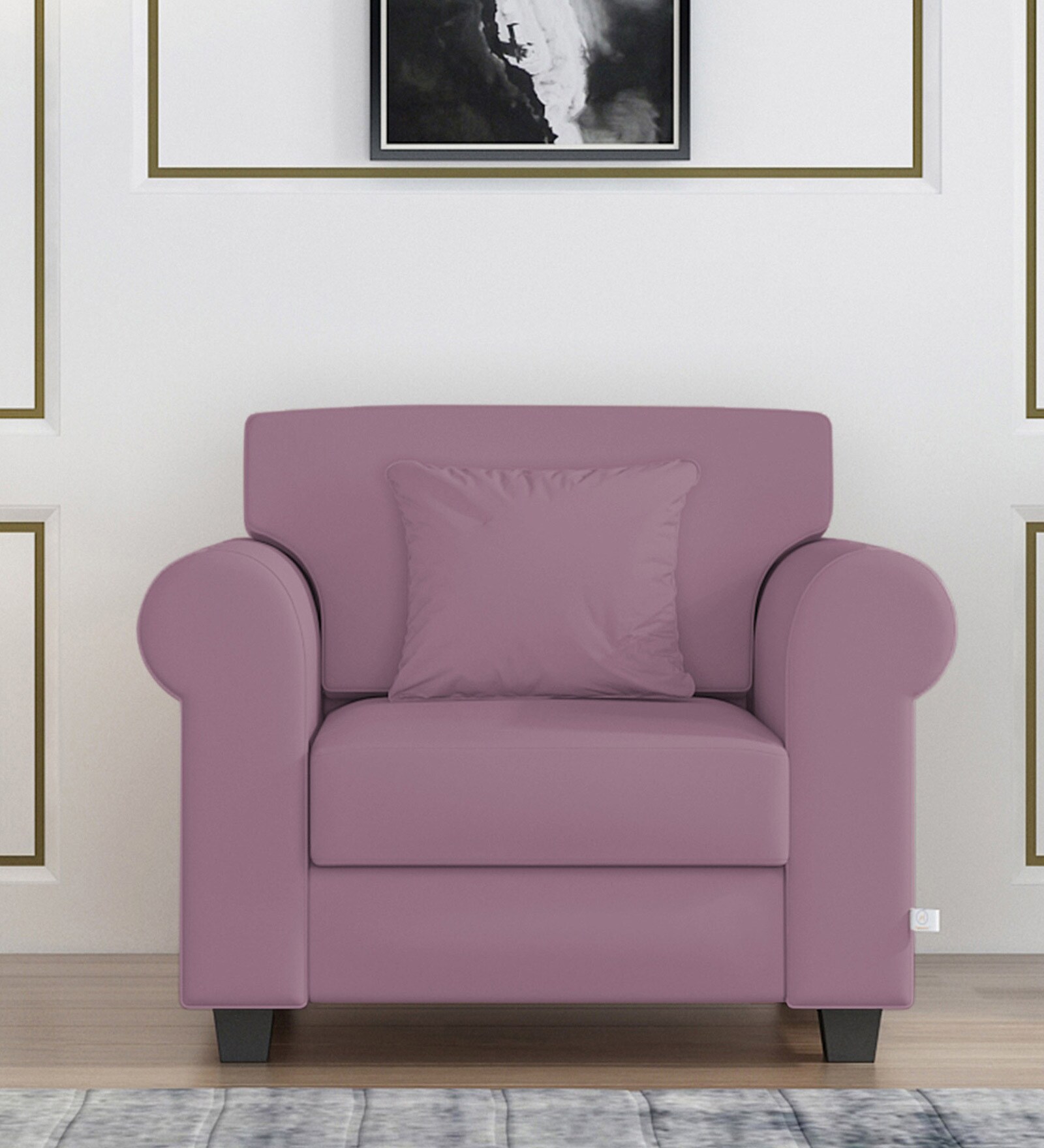 Numonk 1 Seater Sofa In Puce Pink Colour