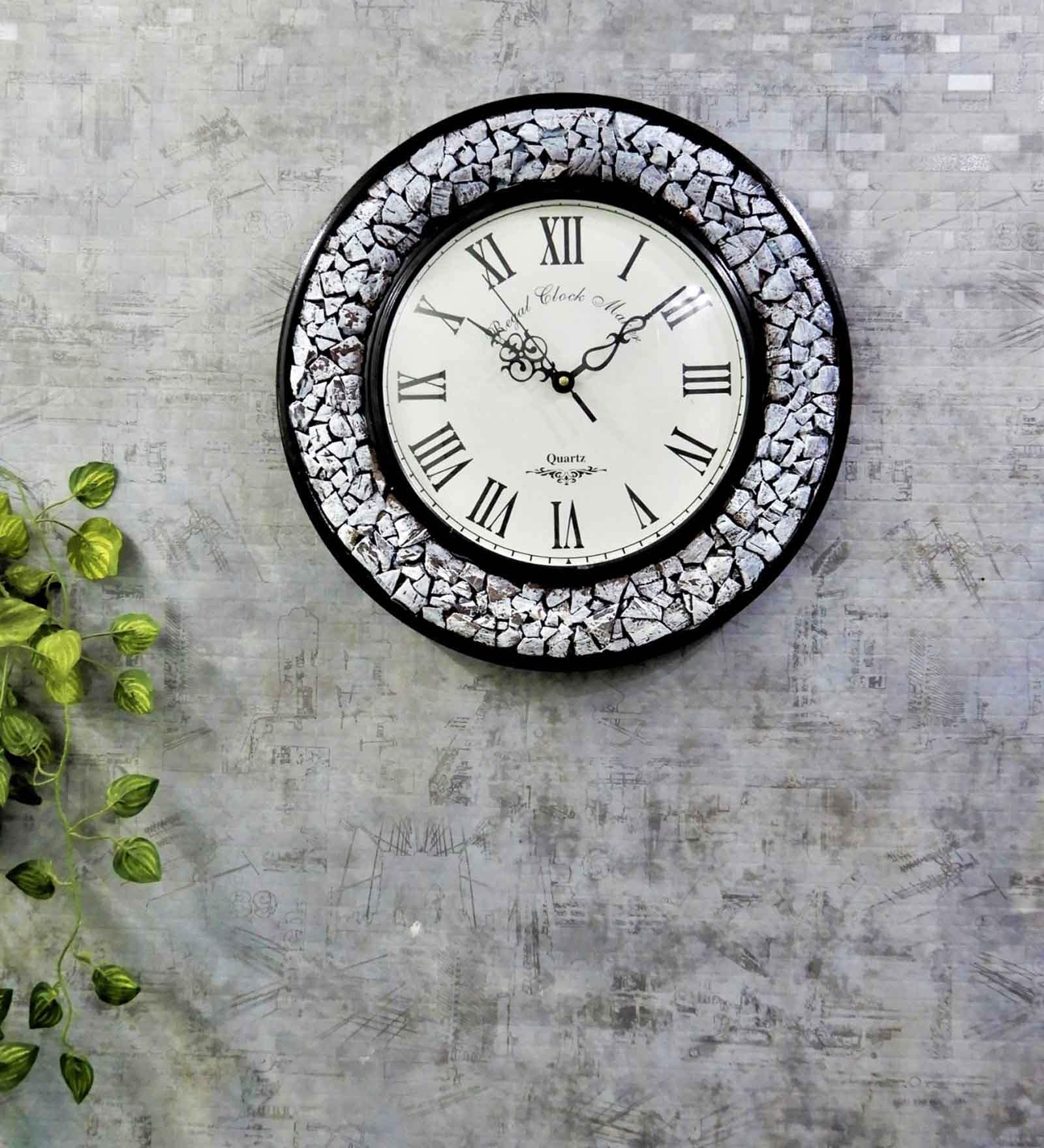 Nut Shell Wooden Roman Dial Analog Wall Clock