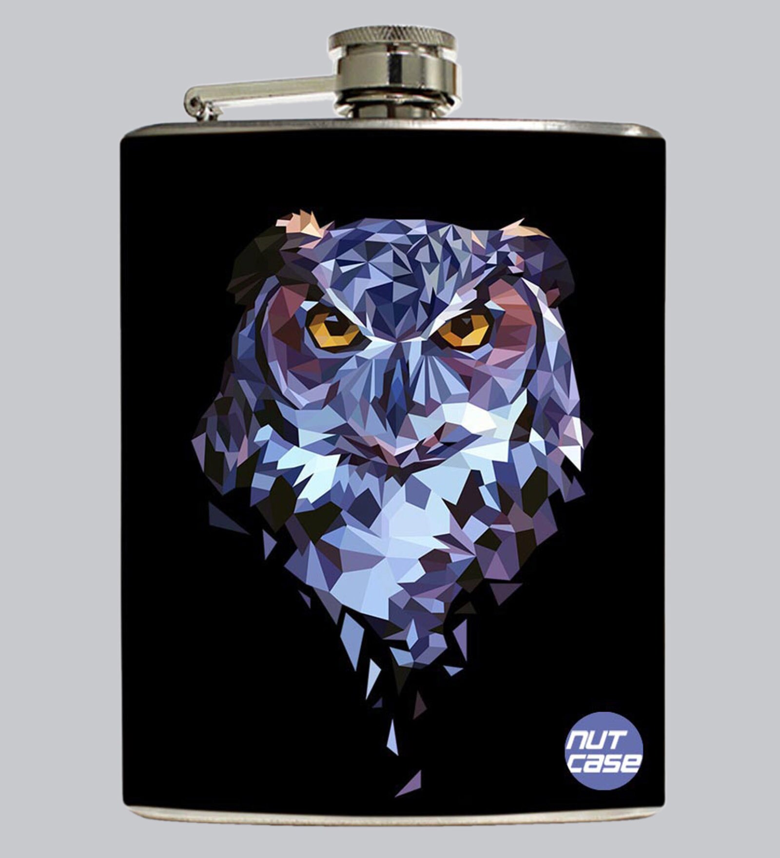 Geometric Owl 207 ML Hip Flask