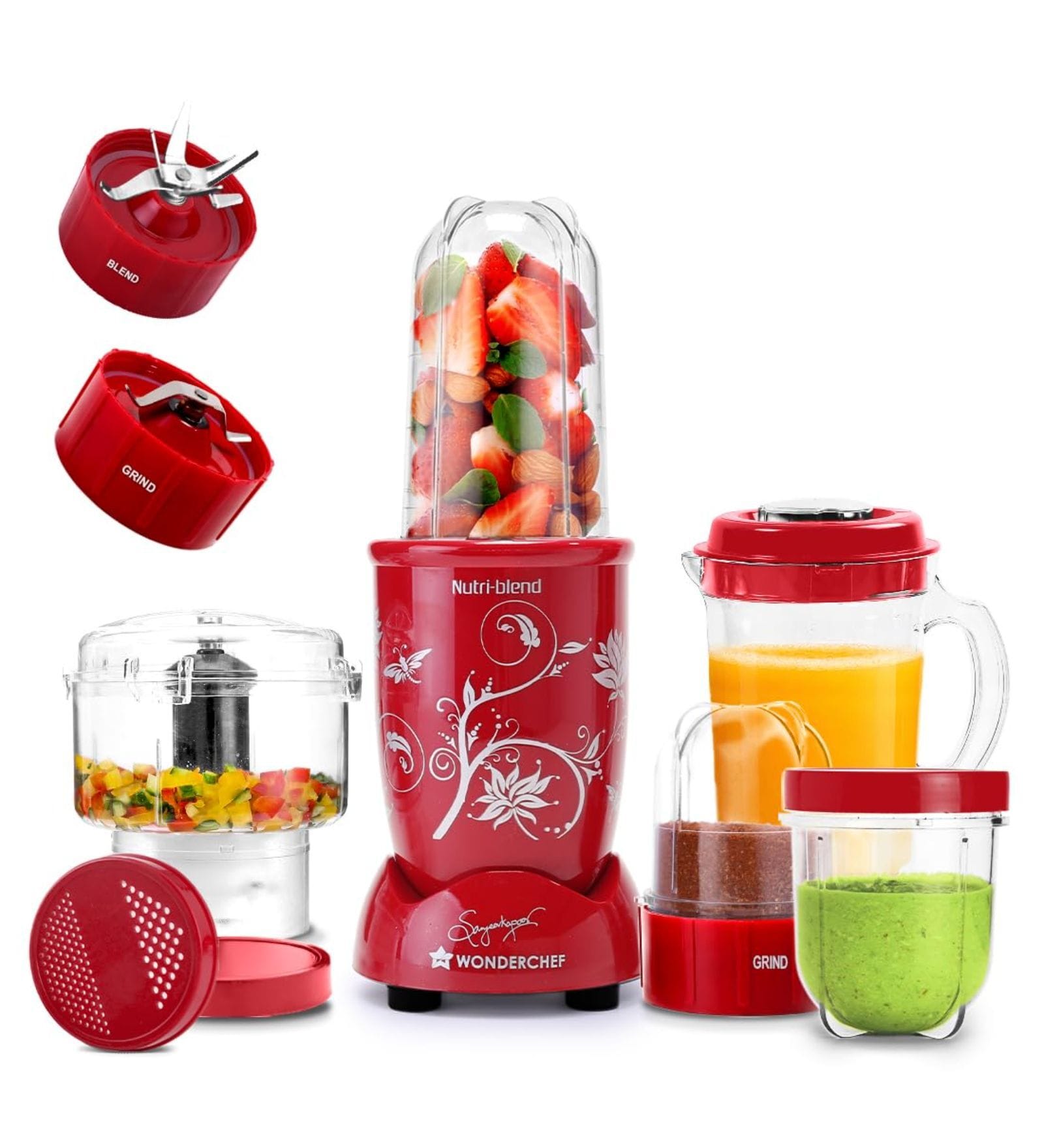 Nutri Blend 500W Juicer Mixer Grinder with 4 Jars