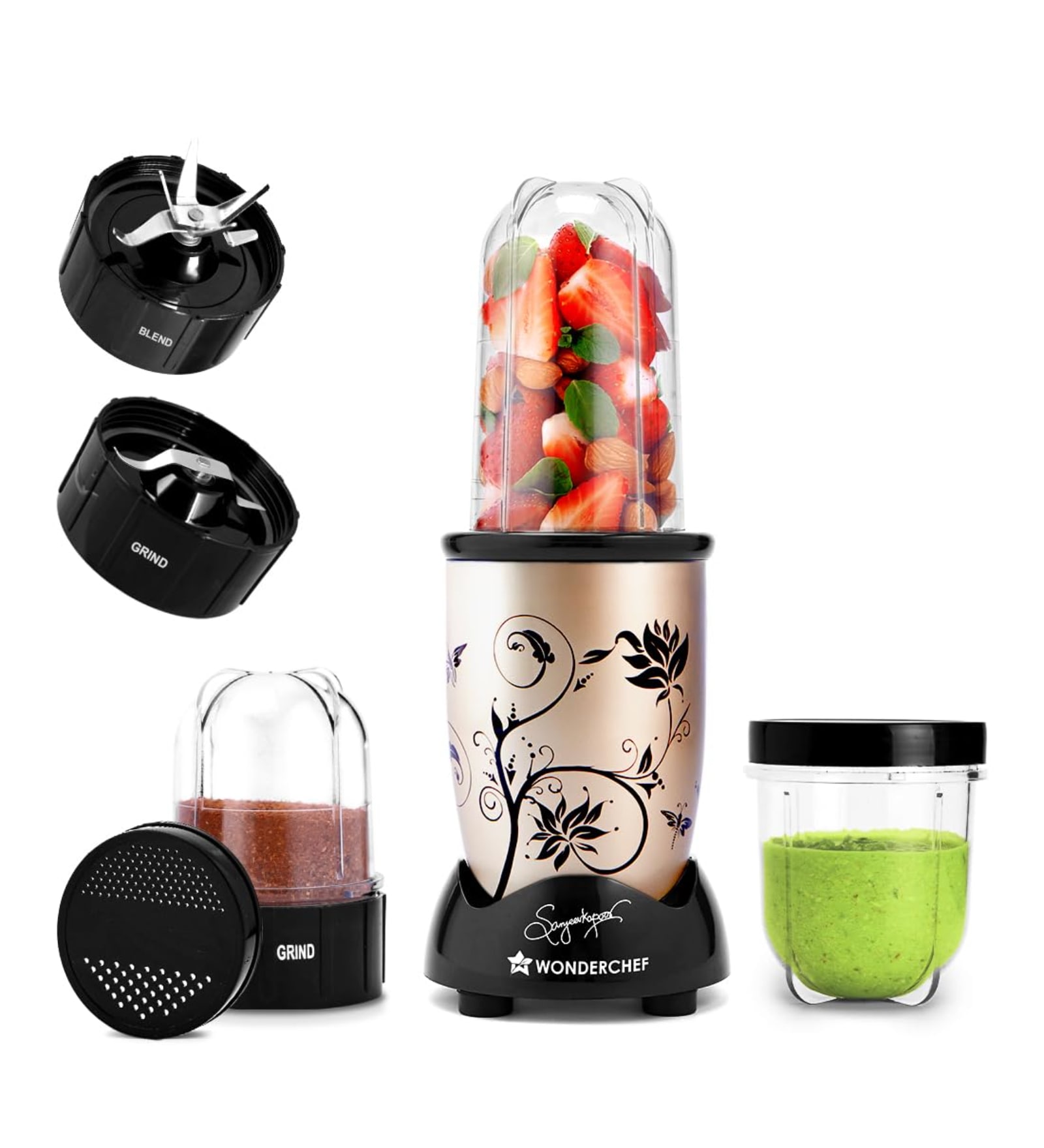 Wonderchef Nutri Blend 500W Mixer Grinder With 3 Jars & Recipe Book