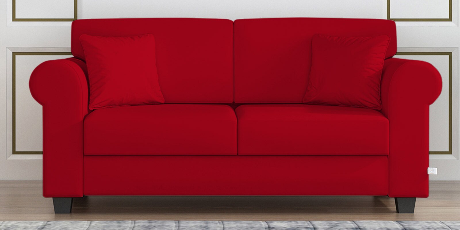 Numonk Velvet 2 Seater Sofa in Cherry Red Colour