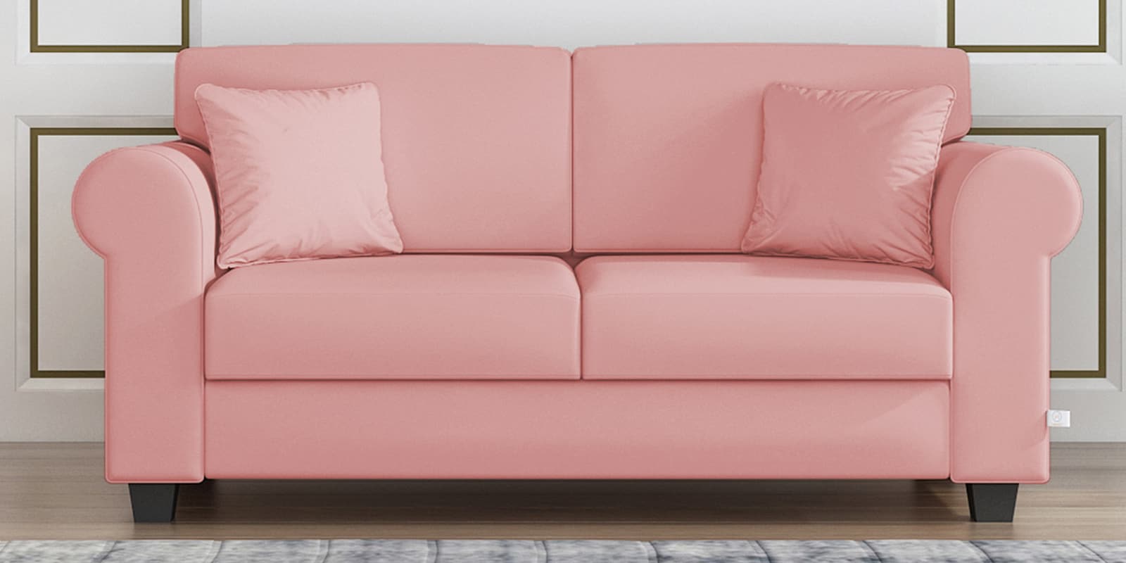 Buy Numonk Velvet 2 Seater Sofa in Millennial Pink Colour at 67 OFF by