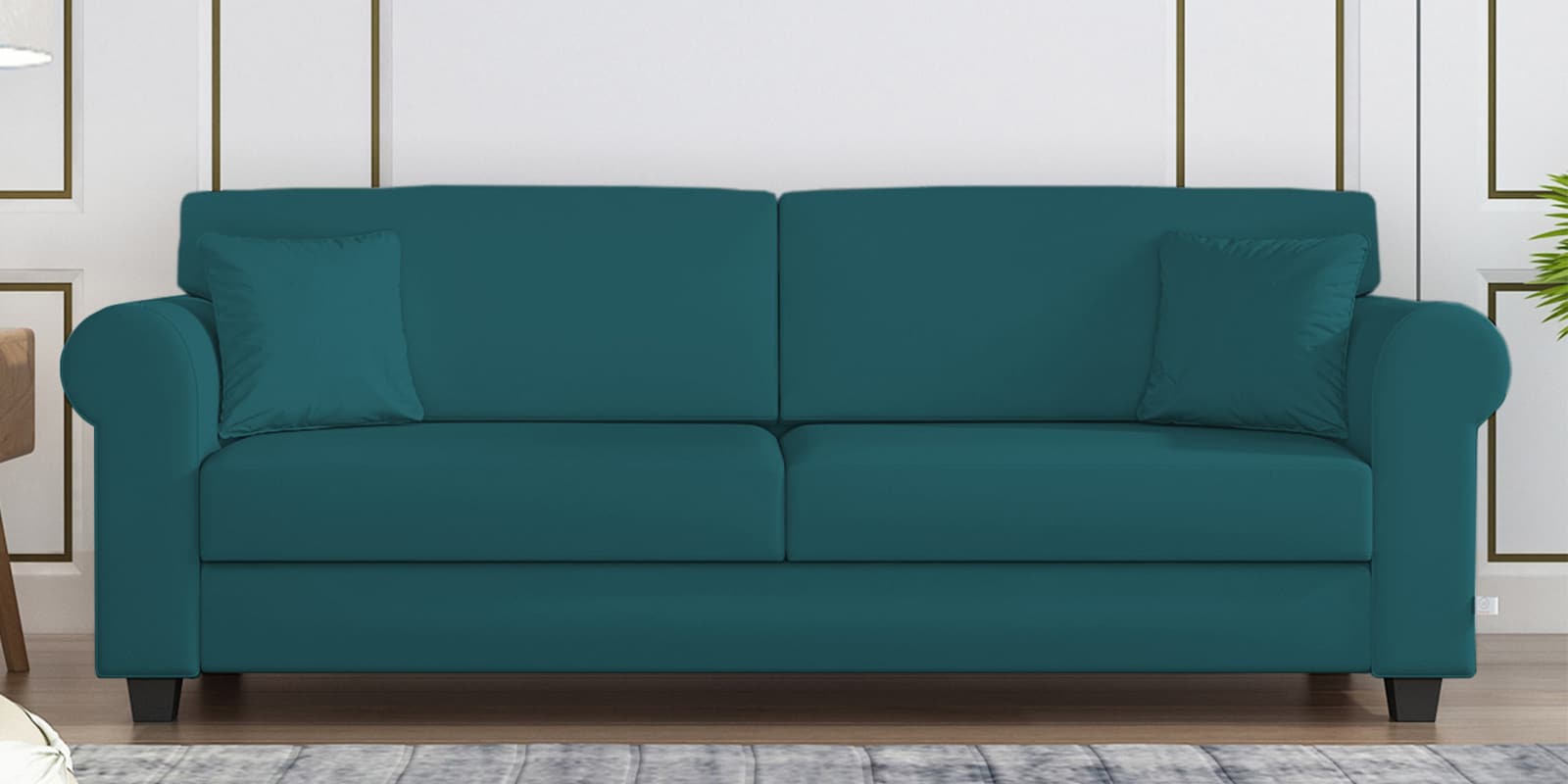 Numonk 3 Seater Sofa In Arabian Green Colour