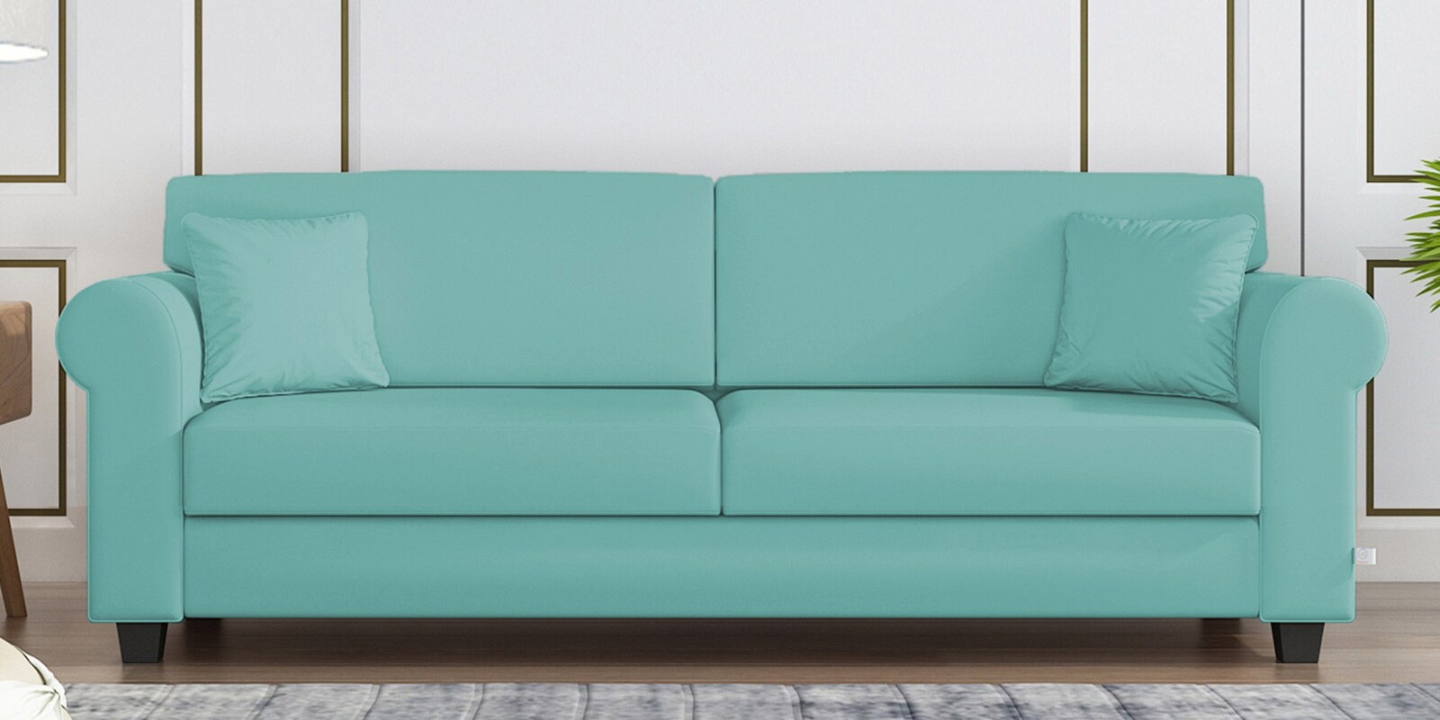 Numonk Velvet 3 Seater Sofa in Barmuda Aqua Colour