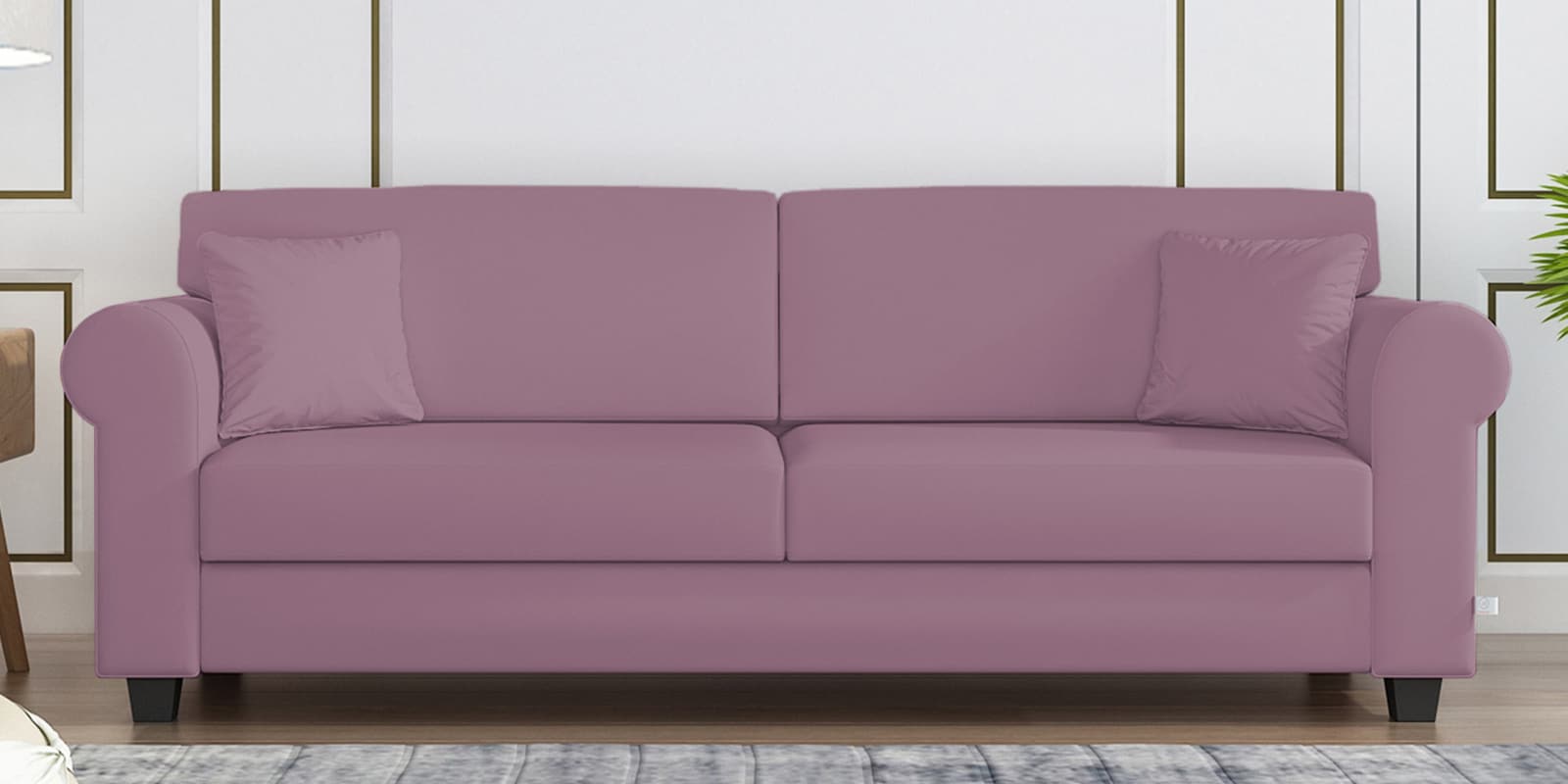 Numonk 3 Seater Sofa In Puce Pink Colour