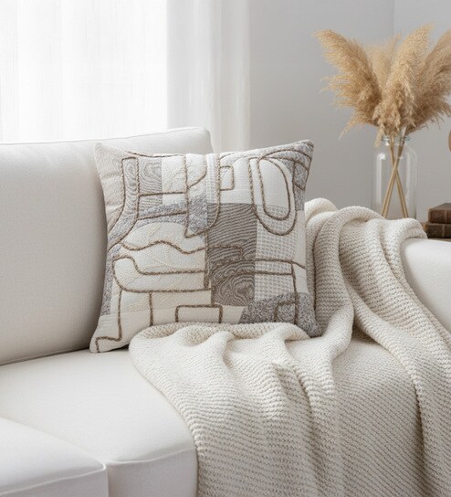 Nude Abstract Cotton Hand Crafted Cushion Covers