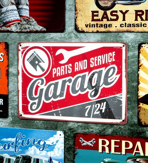 Number Plates Big Wall Sign Garage Parts And Service 7/24