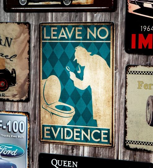 Number Plates Big Wall Sign Leave No Evidence Vintage